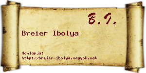 Breier Ibolya névjegykártya