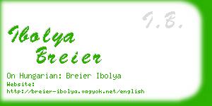 ibolya breier business card